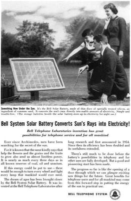 Vintage Ad by Bell Systems for Solar Panels